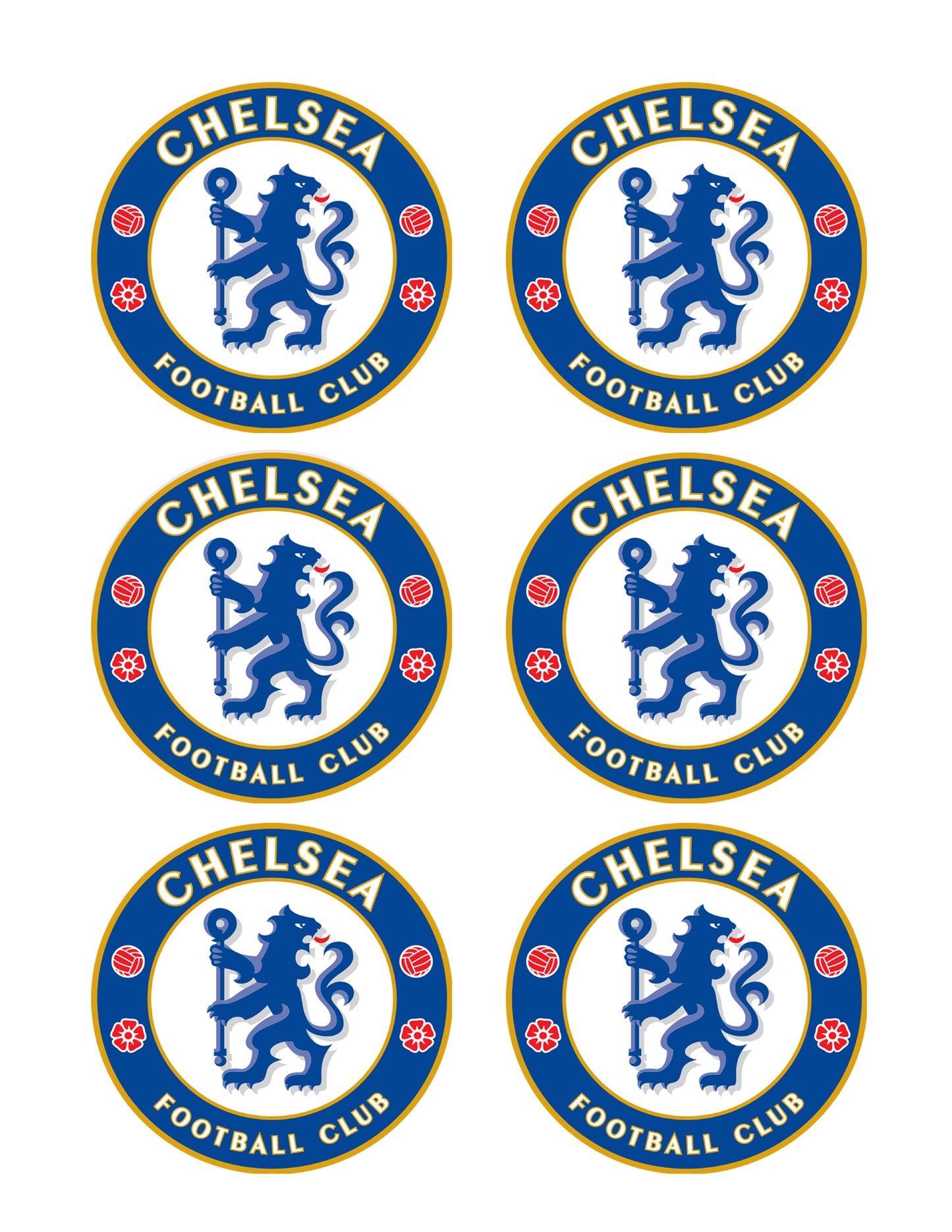 Chelsea Football Club - Edible Cake Topper, Cupcake Toppers, Strips