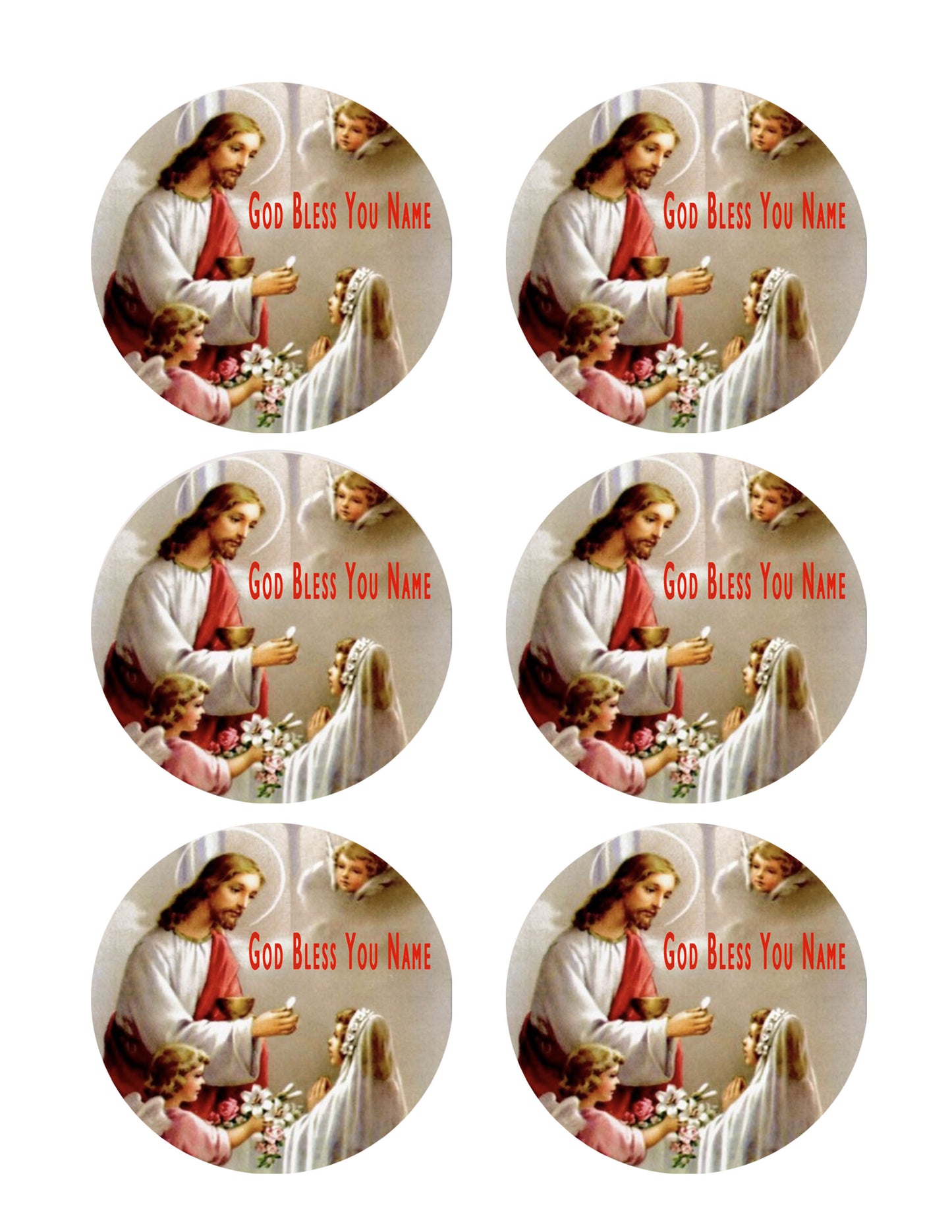 First Communion - Edible Cake Topper, Cupcake Toppers, Strips