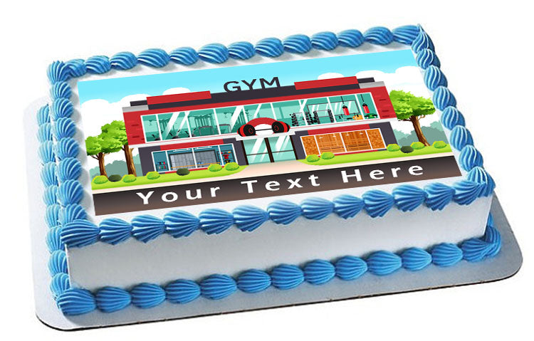 Fitness Center Gym - Edible Cake Topper, Cupcake Toppers, Strips