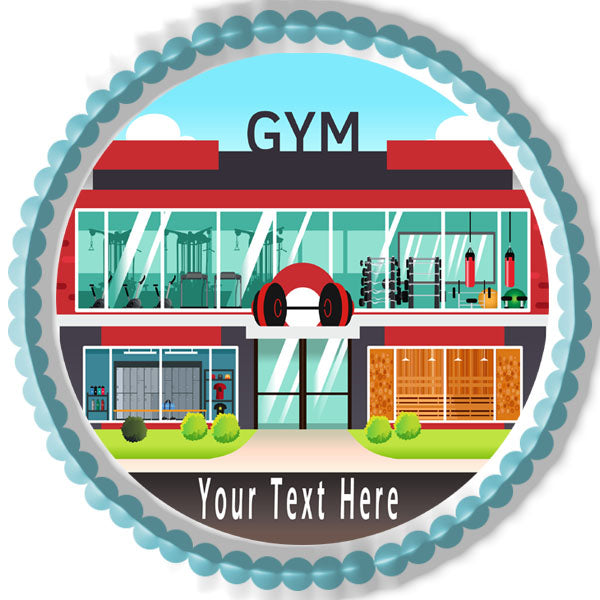 Fitness Center Gym - Edible Cake Topper, Cupcake Toppers, Strips