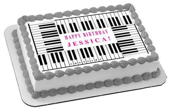 Piano Keys Edible Birthday Cake Topper OR Cupcake Topper, Decor - Edible Prints On Cake (Edible Cake &Cupcake Topper)