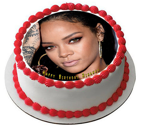 Rihanna 1 Edible Birthday Cake Topper OR Cupcake Topper, Decor - Edible Prints On Cake (Edible Cake &Cupcake Topper)
