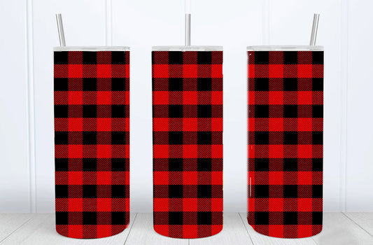 Scottish Cage Back and Red Tumbler with Lid and Straw, Insulated Skinny Tumbler, 20 oz Water Cup