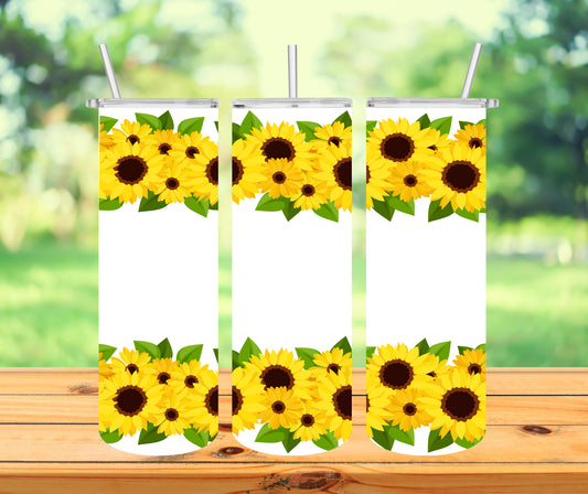 Sunflowers (Nr3) Tumbler with Lid and Straw, Insulated Skinny Tumbler, 20 oz Water Cup