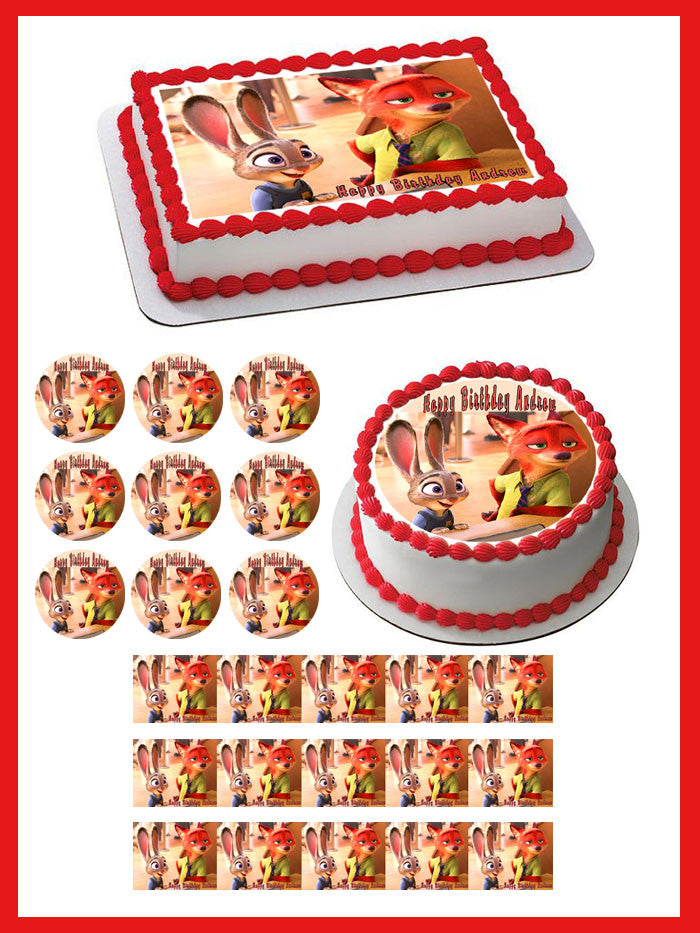 Zootopia - Edible Cake Topper OR Cupcake Topper, Decor
