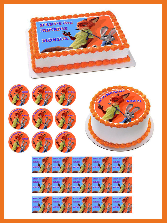 Zootopia (Nr7) - Edible Cake Topper OR Cupcake Topper, Decor