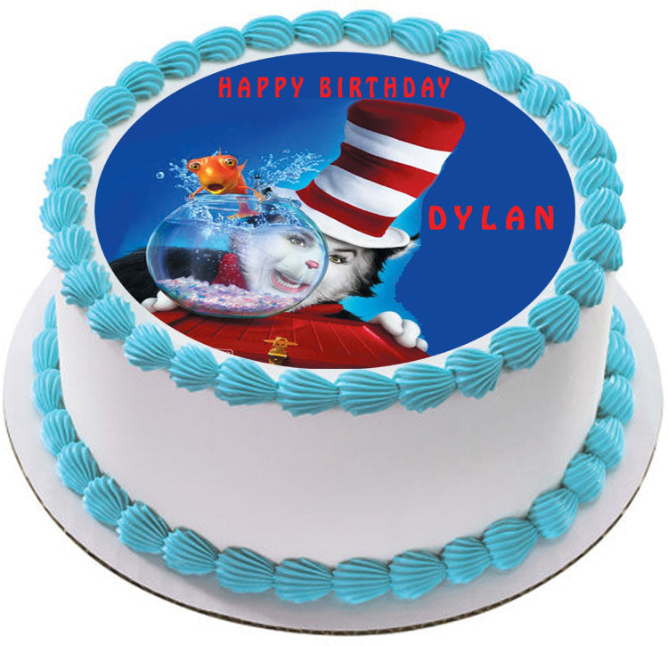 Cat in the Hat - Edible Cake Topper, Cupcake Toppers, Strips