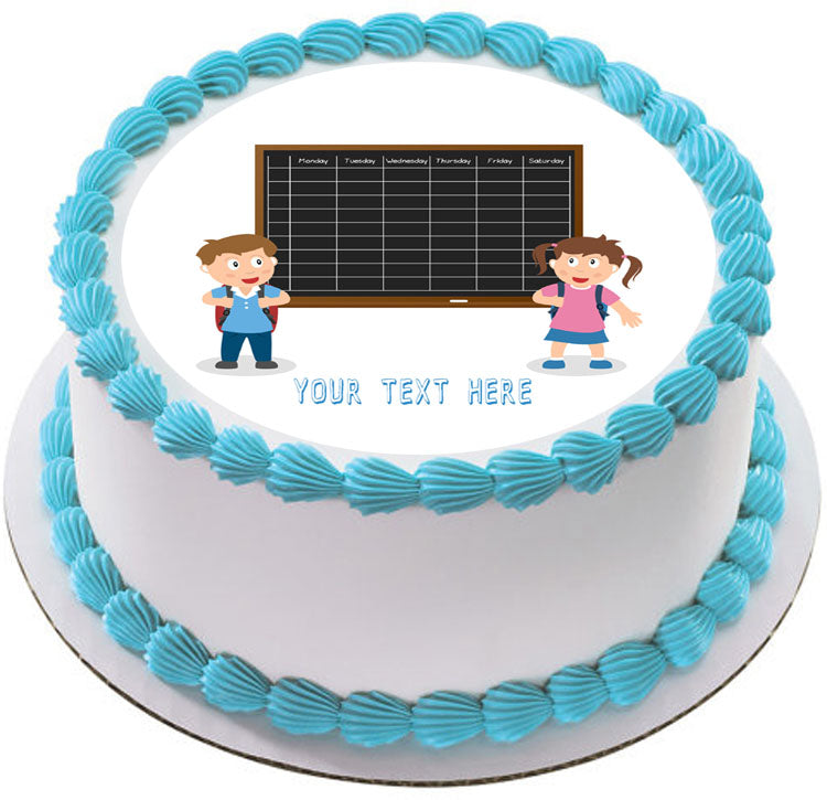 School Timetable (Nr2) - Edible Cake Topper, Cupcake Toppers, Strips