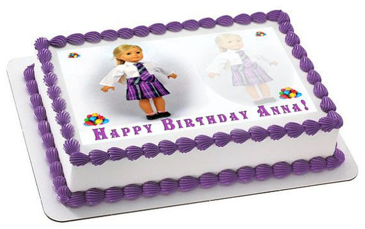 American Girl 2 Edible Birthday Cake Topper OR Cupcake Topper, Decor - Edible Prints On Cake (Edible Cake &Cupcake Topper)