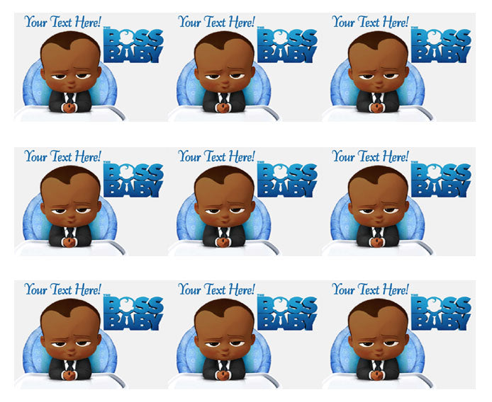 African American Boss Baby Boy - Edible Cake Topper, Cupcake Toppers, Strips
