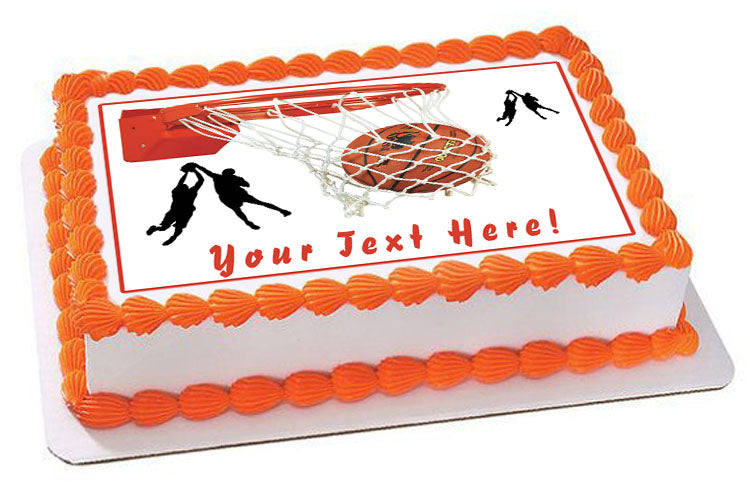 Basketball - Edible Cake Topper, Cupcake Toppers, Strips
