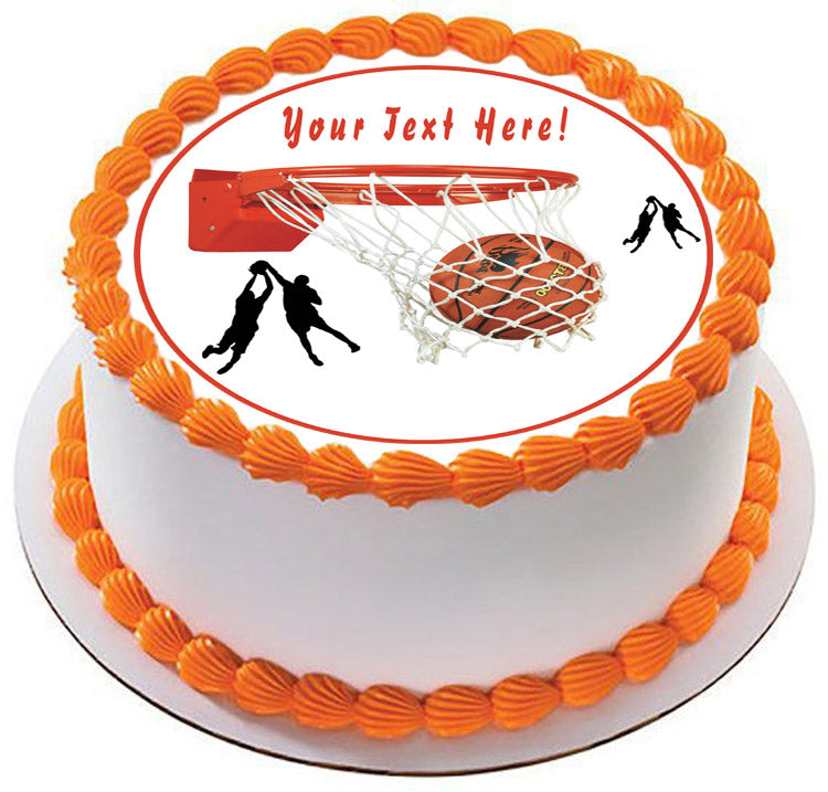 Basketball - Edible Cake Topper, Cupcake Toppers, Strips