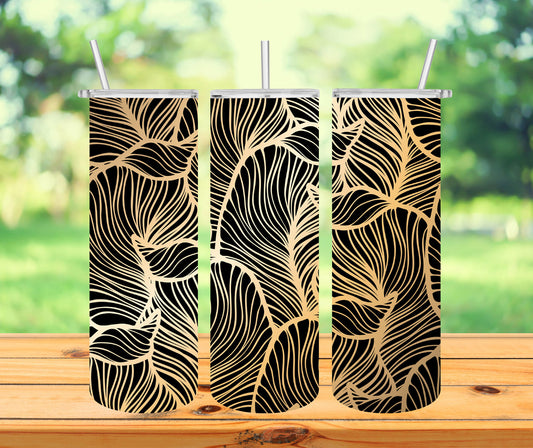 Damask Floral Flowers Tumbler with Lid and Straw, Insulated Skinny Tumbler, 20 oz Water Cup