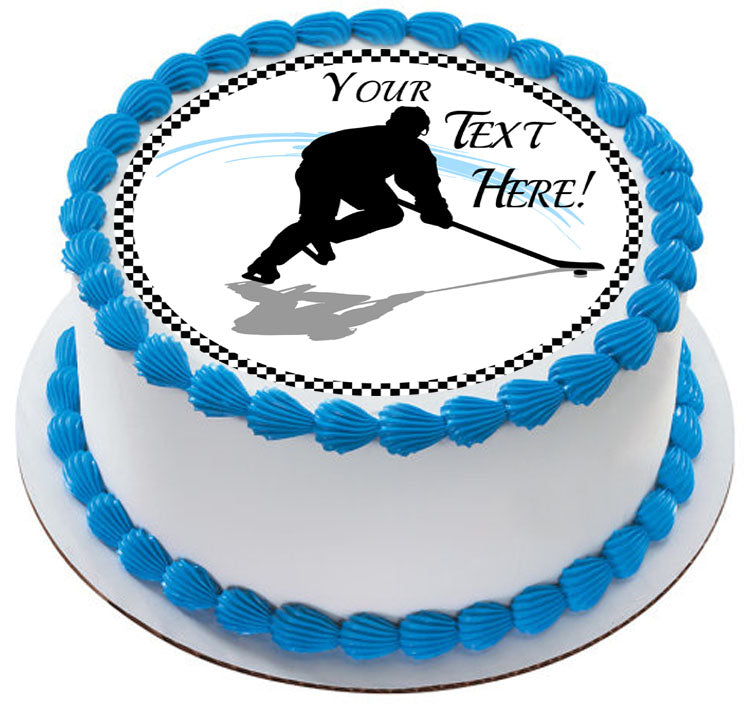 Hockey Player (Nr2) - Edible Cake Topper, Cupcake Toppers, Strips