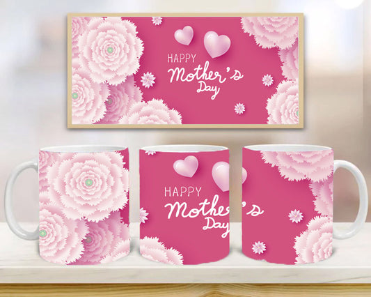 Mothers Day Pink Flower Mug, Birthday Gift, Custom Mug Gift for Mom, Anniversary Gift for Her/Him, Valentine's day gifts