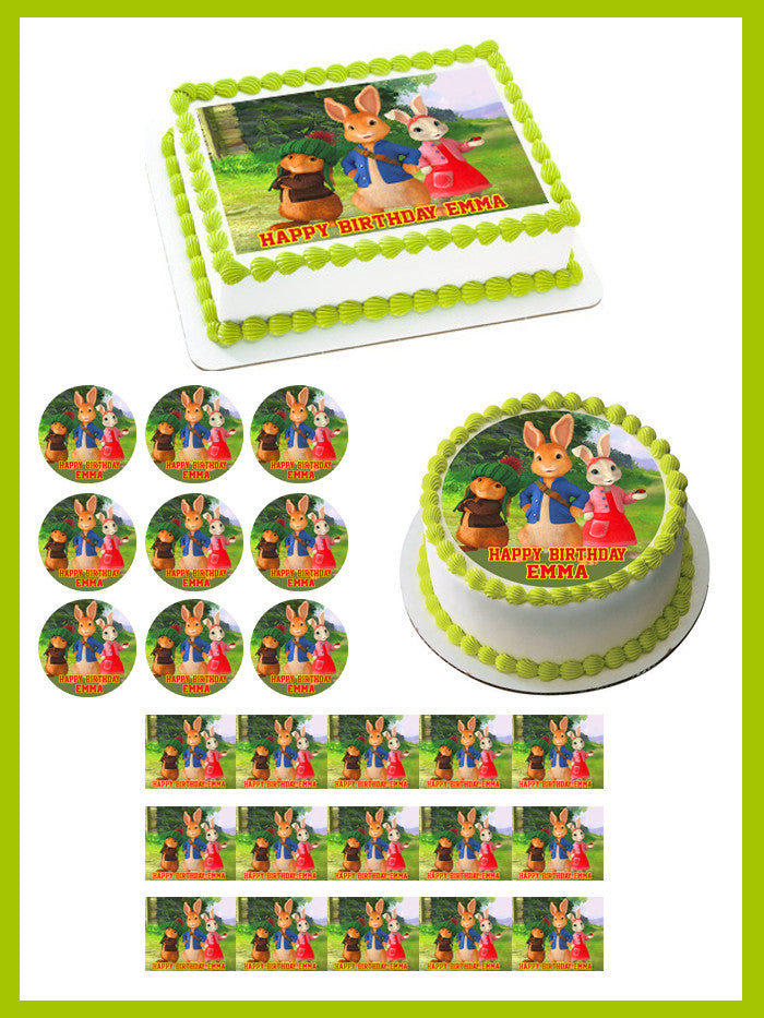 Peter Rabbit Edible Birthday Cake Topper OR Cupcake Topper, Decor - Edible Prints On Cake (Edible Cake &Cupcake Topper)