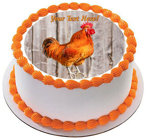 Singing Red Rooster - Edible Cake Topper, Cupcake Toppers, Strips