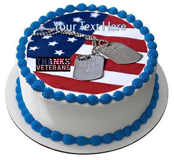 Veterans Day - Edible Birthday Cake Topper OR Cupcake Topper, Decor