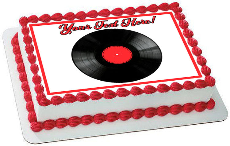 Vinyl Record - Edible Cake Topper, Cupcake Toppers, Strips